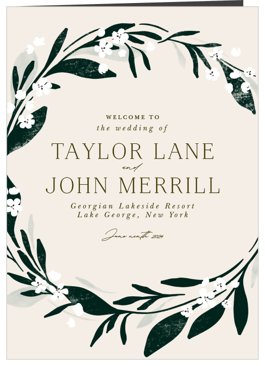 Our Encircled Elegance Folded Wedding Programs keep family and friends up-to-date throughout your ceremony.