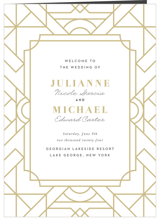 Keep all your guests on the same page with our Art Deco Folded Wedding Programs. 