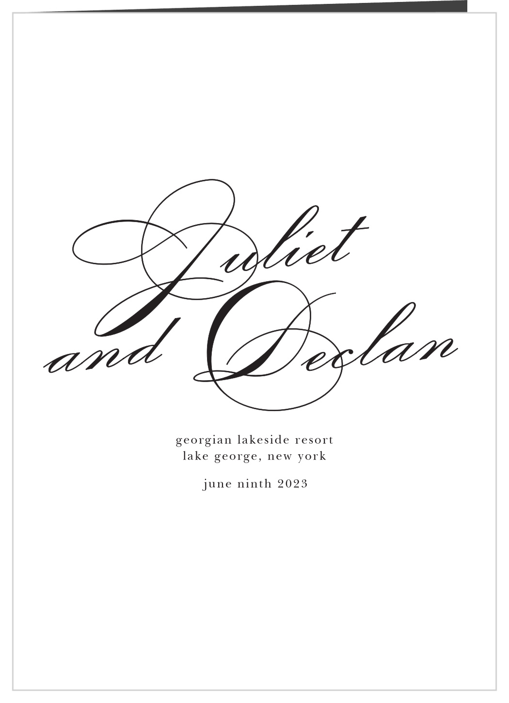 Classic Script Folded Wedding Programs