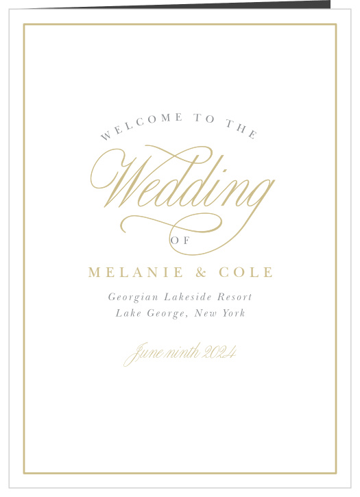 Set the stage for the day you'll never forget with our Completely Centered Folded Wedding Programs. 