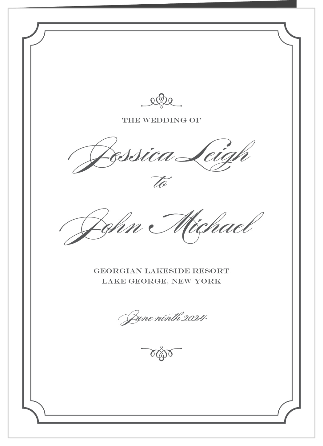 Elegant Script Folded Wedding Programs