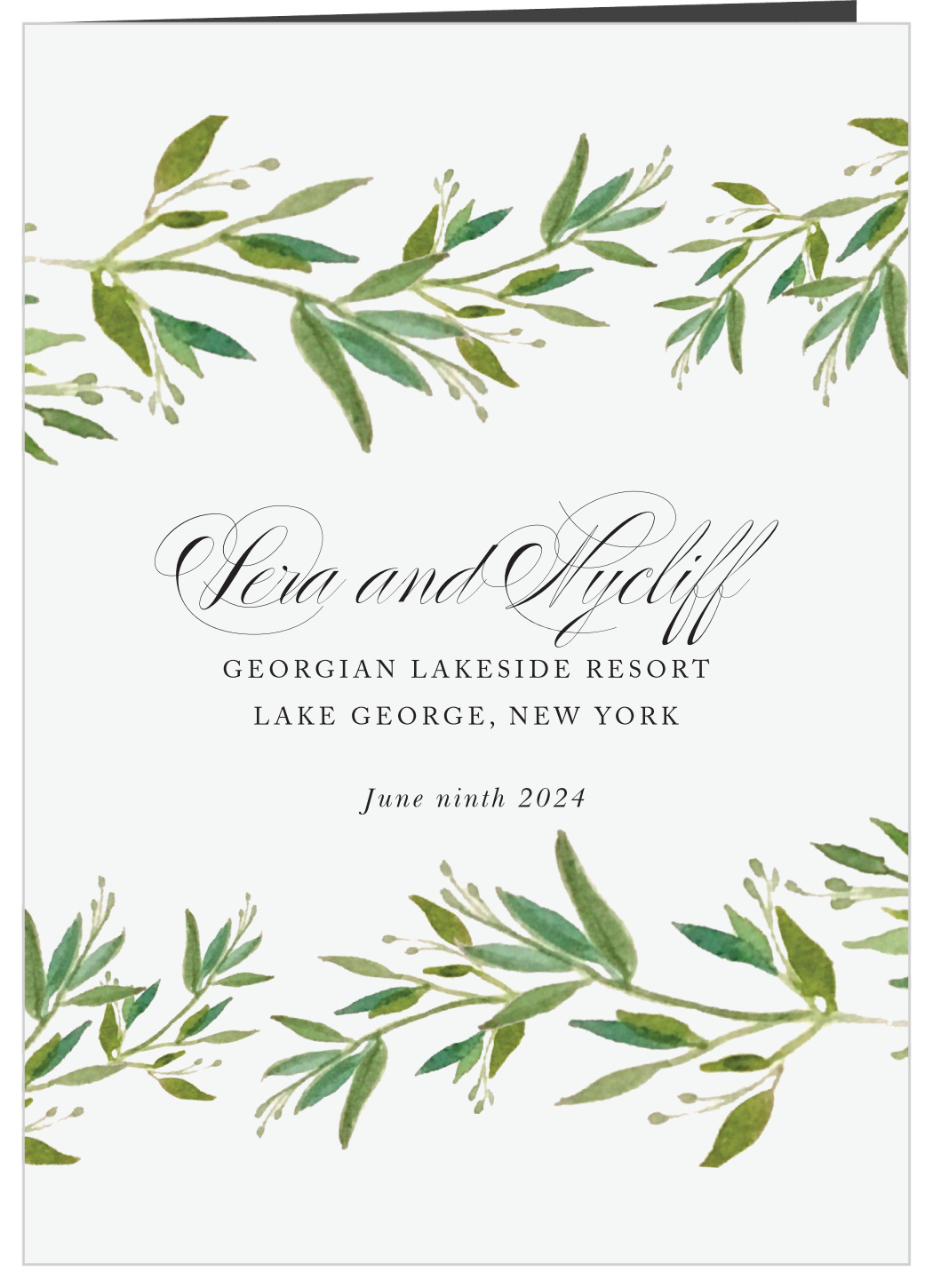 Elegant Vines Folded Wedding Programs