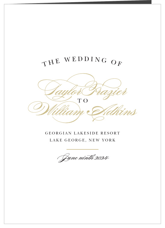 Keep all your loved ones on the same page with our Elegant Vintage Folded Wedding Programs.