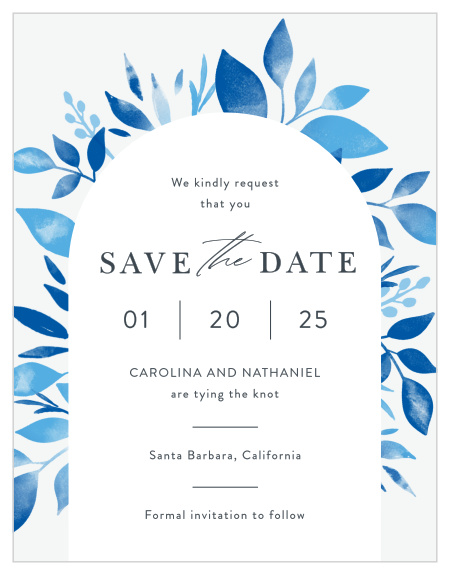 Our Botanic Love Save the Date Magnets share news of your upcoming wedding with family and friends.