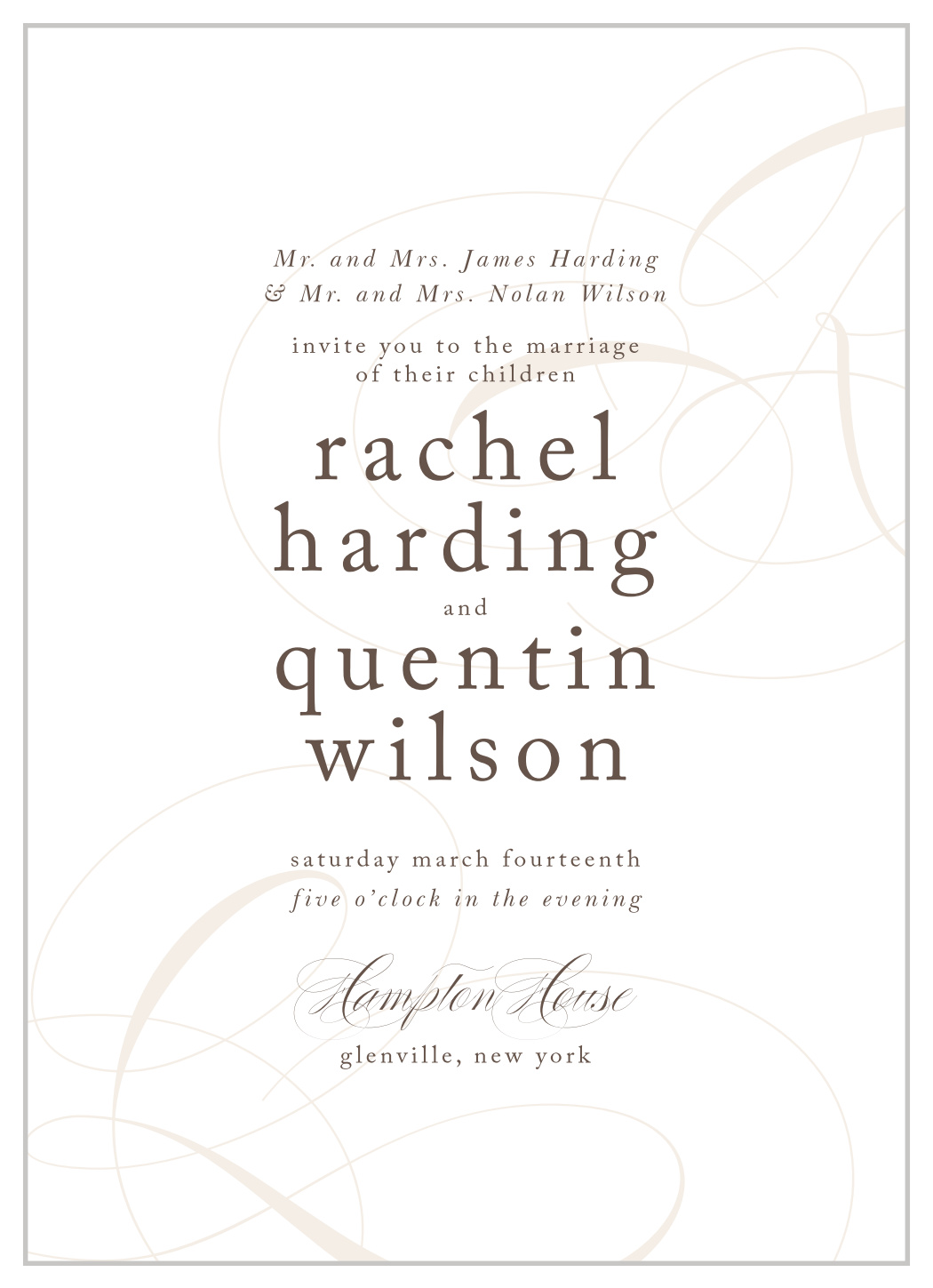 Charming Script Wedding Invitations