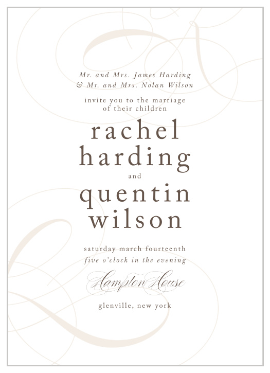 Gather family and friends together for your special day when you send out our Charming Script Wedding Invitations.