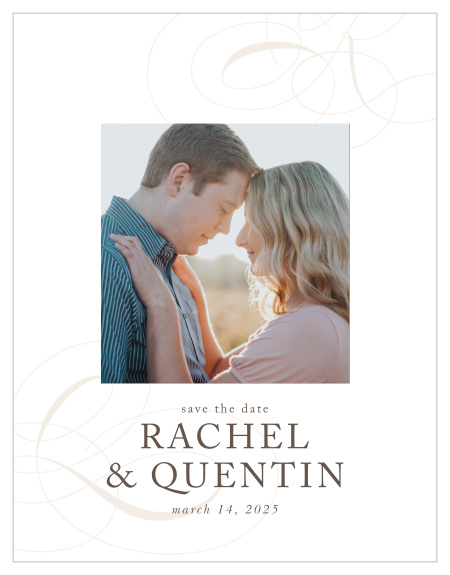 Announce the news of your upcoming wedding to family and friends with our Charming Script Save the Date Cards.
