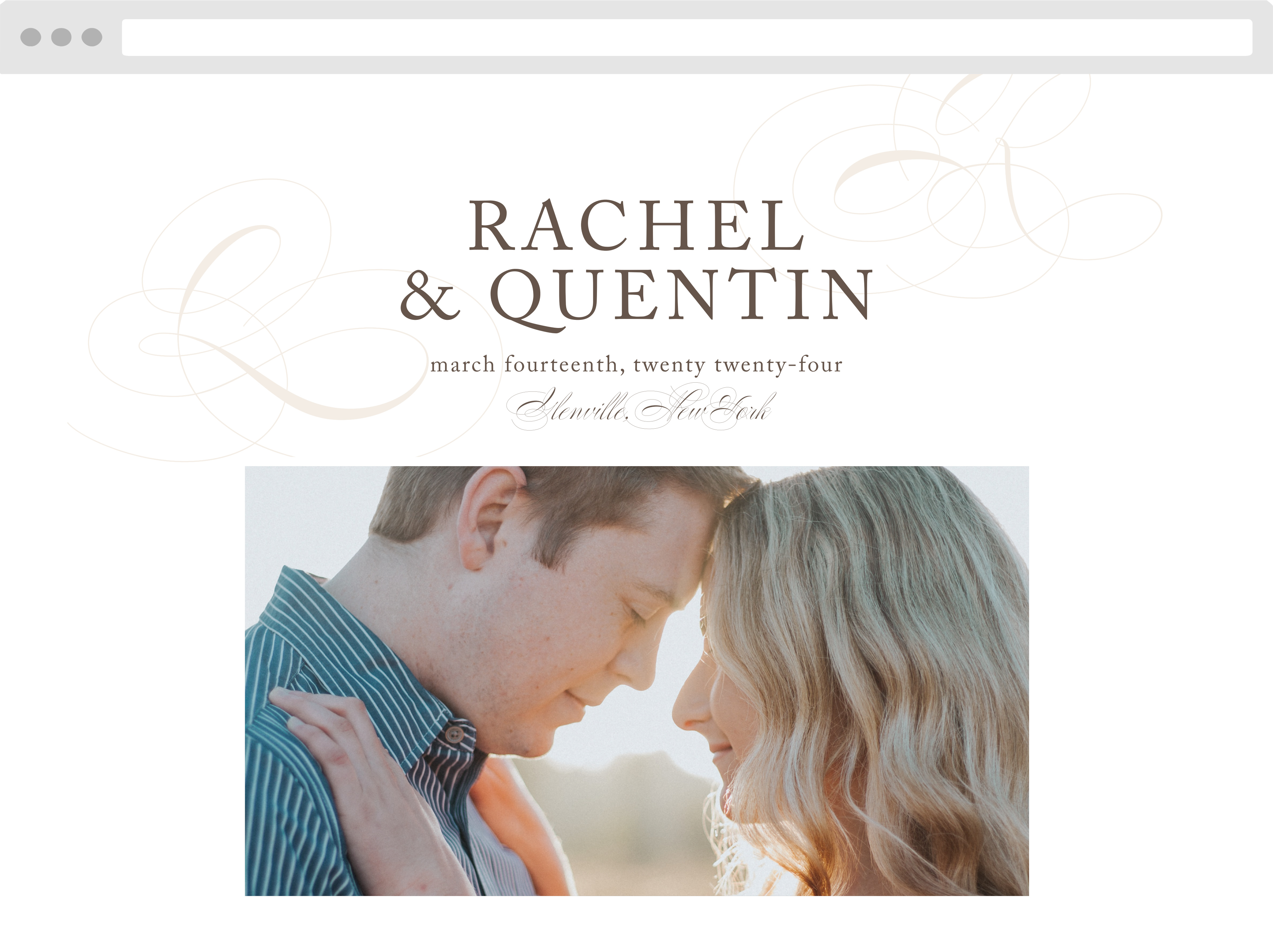 Charming Script Wedding Website