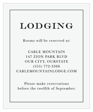 Our Citrus Celebration Accommodation Cards let out-of-town family and friends know where the best local hotel is.