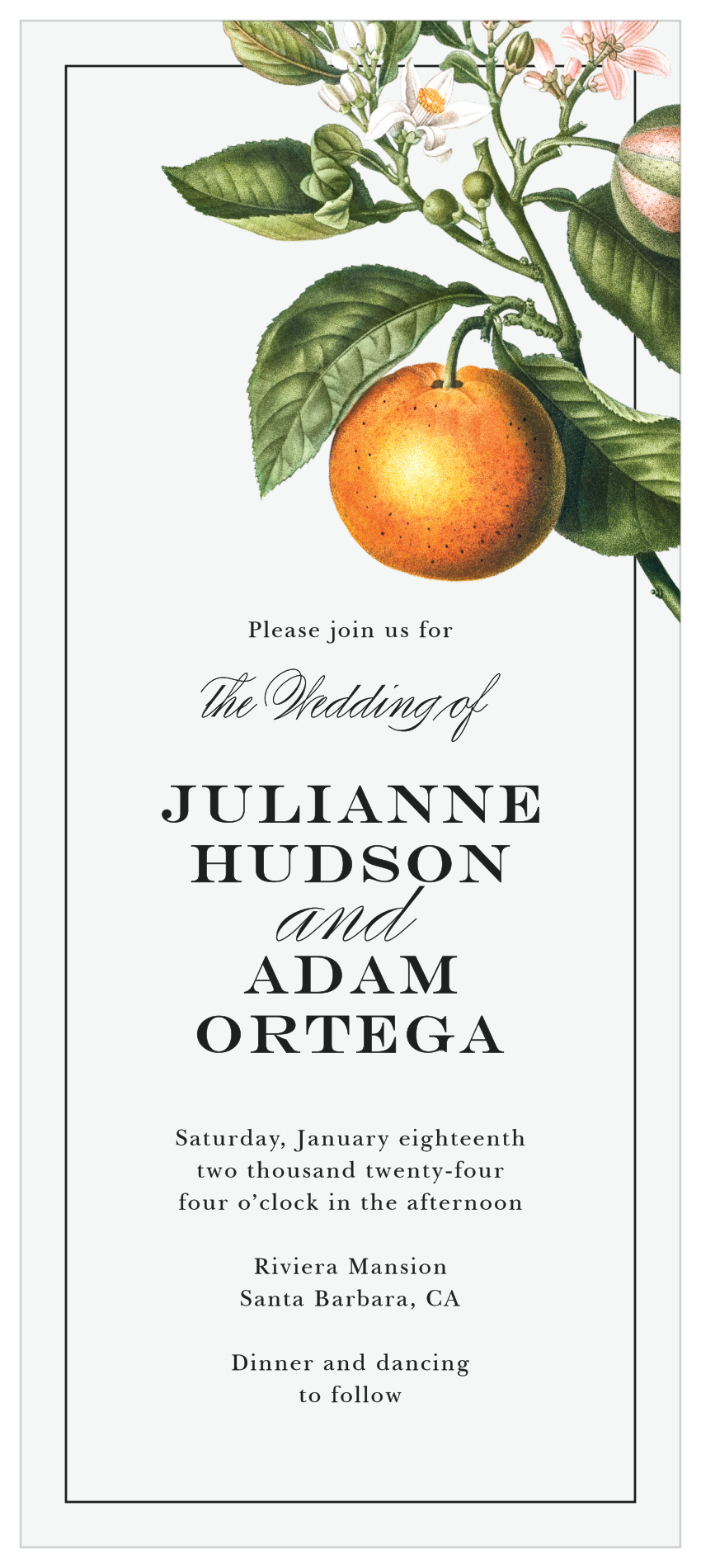 Citrus Celebration Tea Wedding Invitations