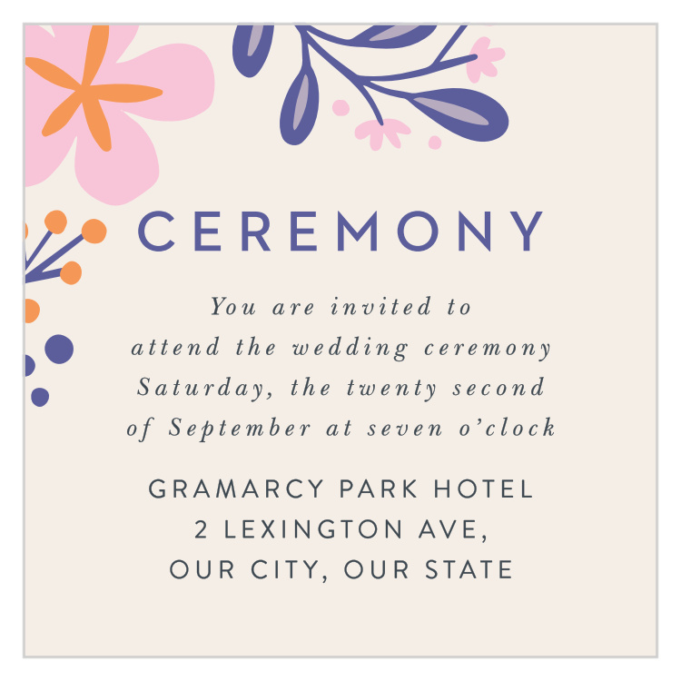 Fluid Florals Ceremony Cards