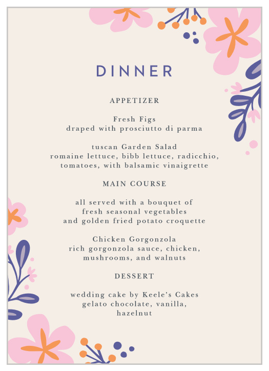 dinner party menu template