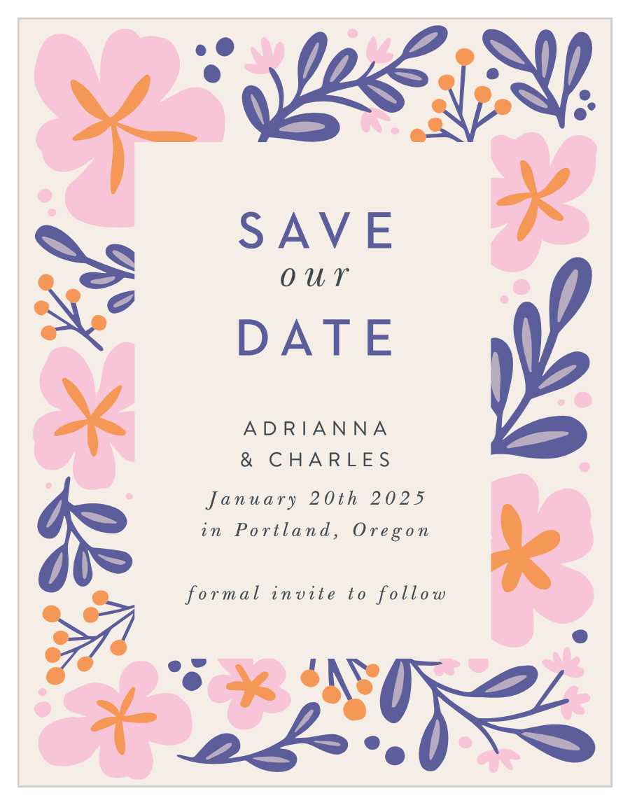 Fluid Florals Save the Date Cards