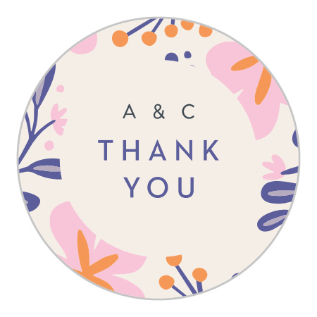 Fluid Florals Wedding Stickers