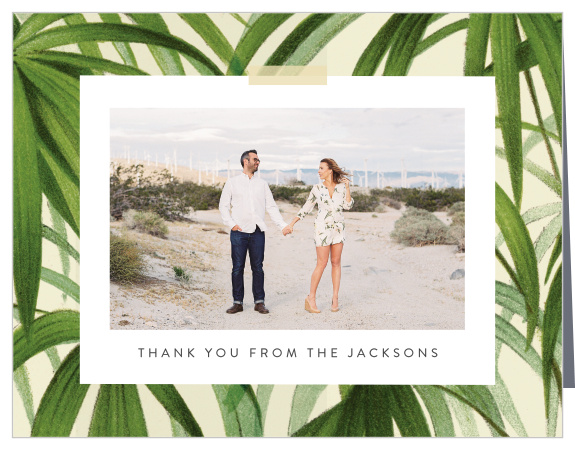 Share your thanks with our Painted Palm Wedding Thank You Cards.