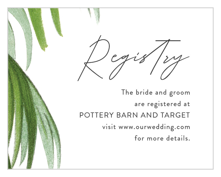 Painted Palm Registry Cards