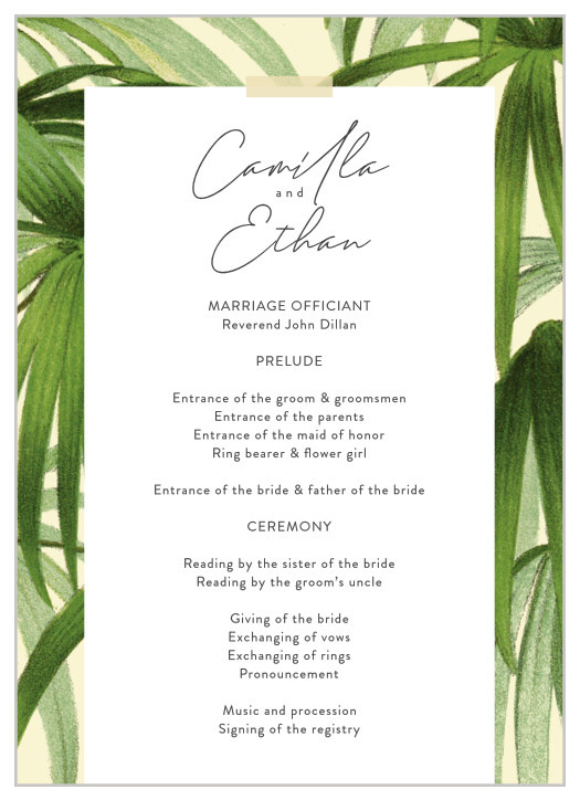 Let everything go smoother on your big day with our Painted Palm Wedding Programs.