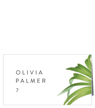 Be sure everyone has a place on your special day with our Painted Palm Place Cards.