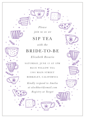 Tea Cup Stack Bridal Shower Invitations
