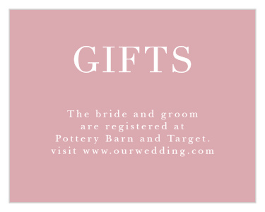 Our Fresh Peonies Registry Cards let family and friends know where you would like your wedding gift from.