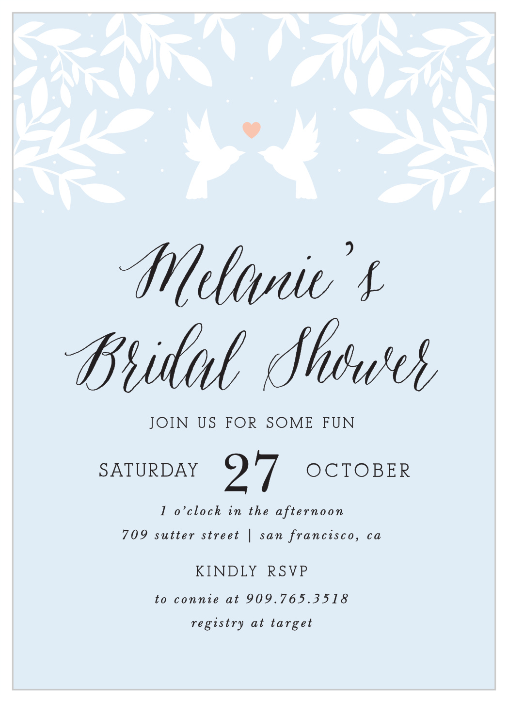 Love Robins Bridal Shower Invitations