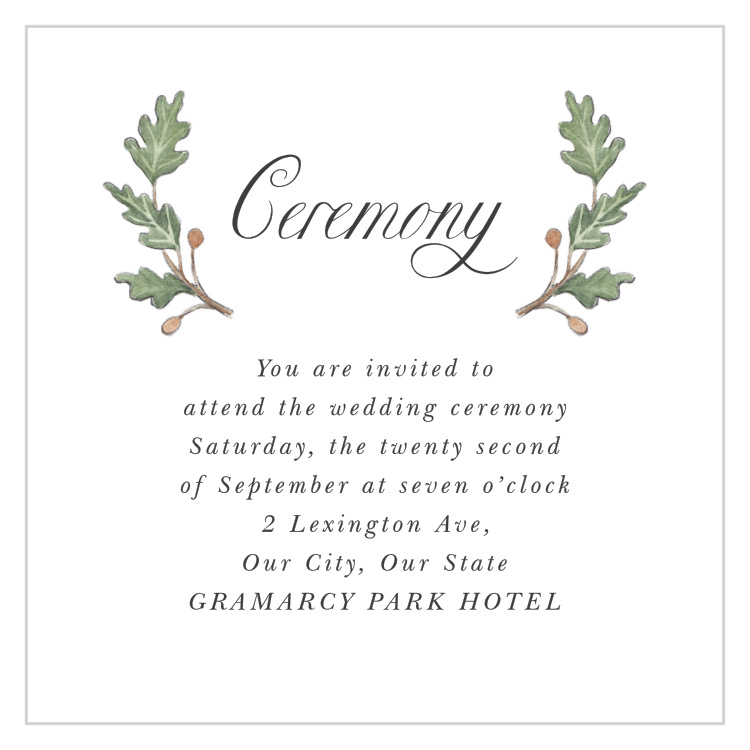 Oak Leaves Ceremony Cards