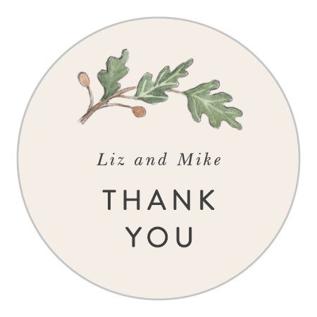 Oak Leaves Wedding Stickers