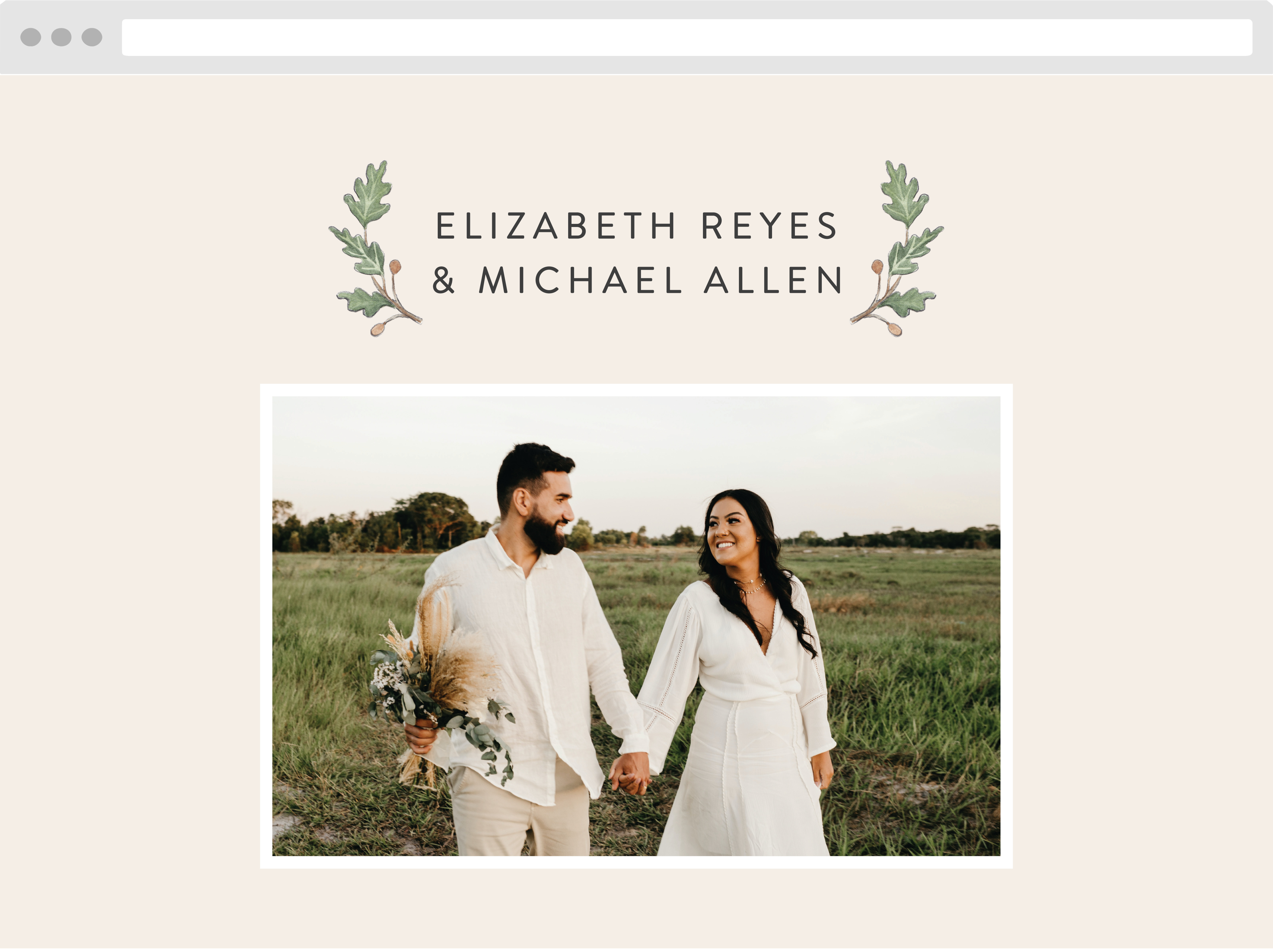Oak Leaves Wedding Website