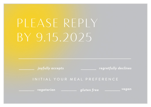 Gather a headcount in style with our Love Aura Response Cards. 