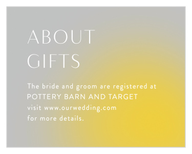 Let everyone know the best way to support you with our Love Aura Registry Cards.