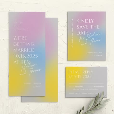 Love Aura Tea Wedding Invitations