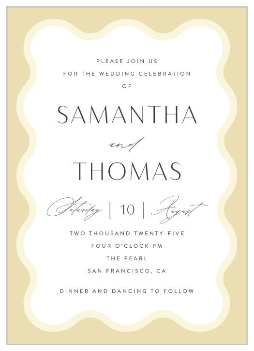 Set the scene for your big day with our Wave Pool Wedding Invitations.