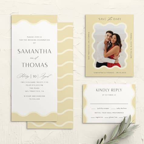 Wave Pool Tea Wedding Invitations