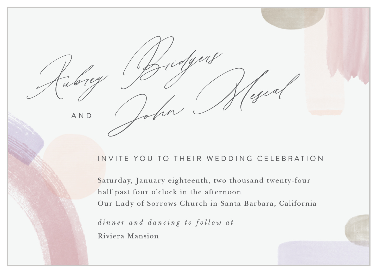 Painted Abstract Wedding Invitations