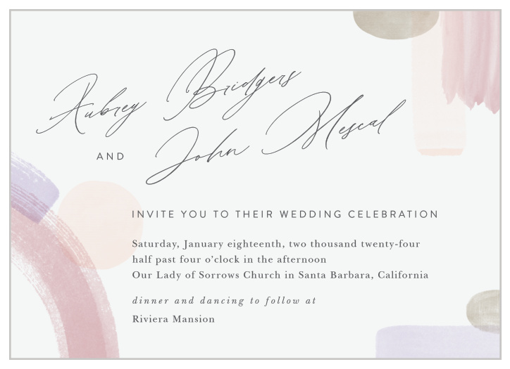 Our Painted Abstract Wedding Invitations are sure to surround you with close friends and family on your special day.