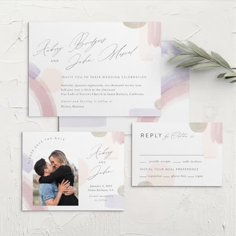 Painted Abstract Wedding Invitations