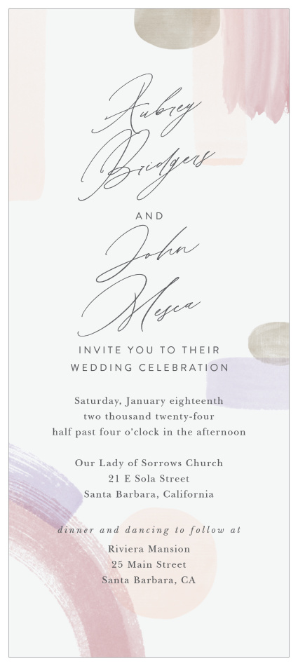 Our Painted Abstract Tea Wedding Invitations are sure to surround you with close friends and family on your special day.
