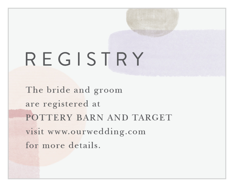 Painted Abstract Registry Cards