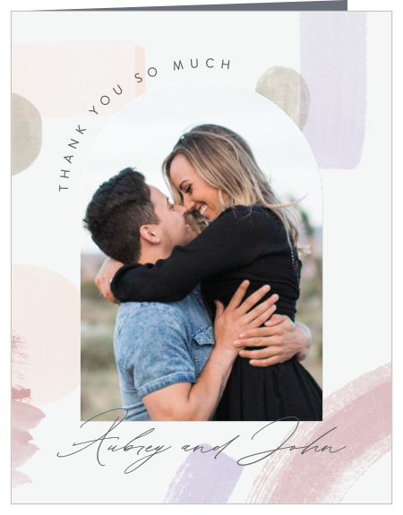 Let family and friends know how much you appreciated their support on your special day by sending out our Painted Abstract Wedding Thank You Cards.