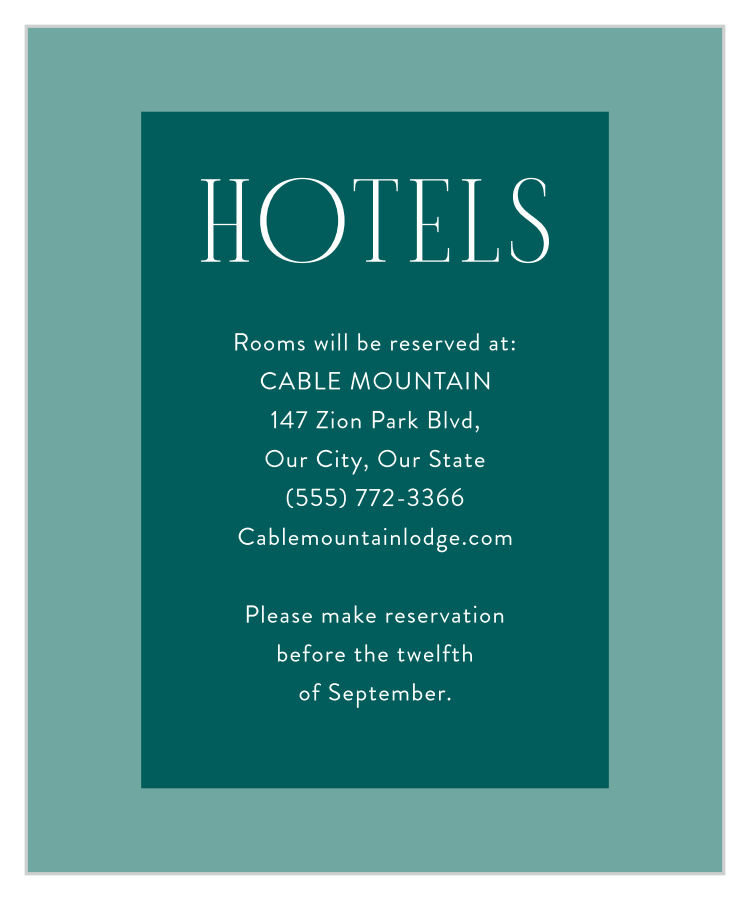 Classic Checker Accommodation Cards By Basic Invite 6614