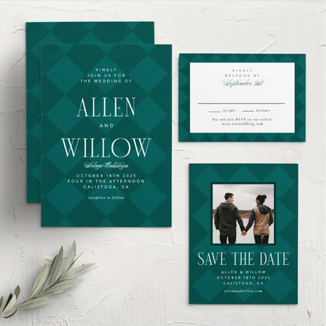 Classic Checker Wedding Invitations