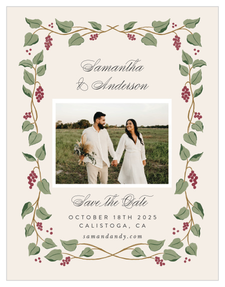 Set the scene for your perfect wedding with our Vineyard Vines Save the Date Magnets.