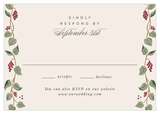 Set the scene for your perfect wedding with our Vineyard Vines Response Cards.