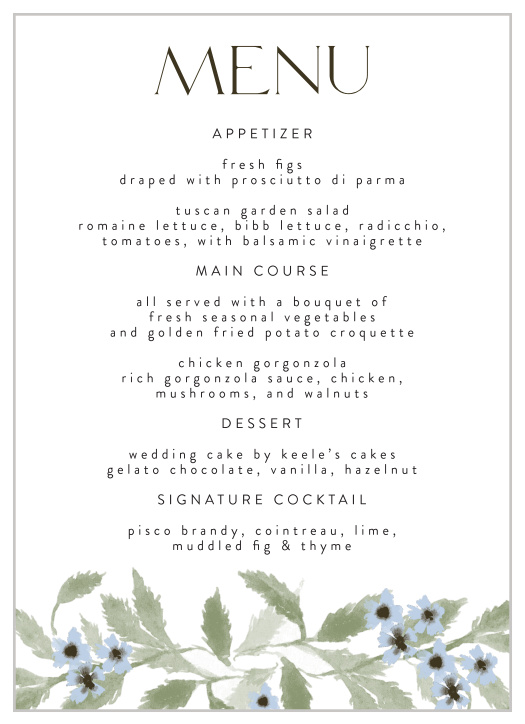 Wedding Menus | Design Your Menu Cards Instantly Online!