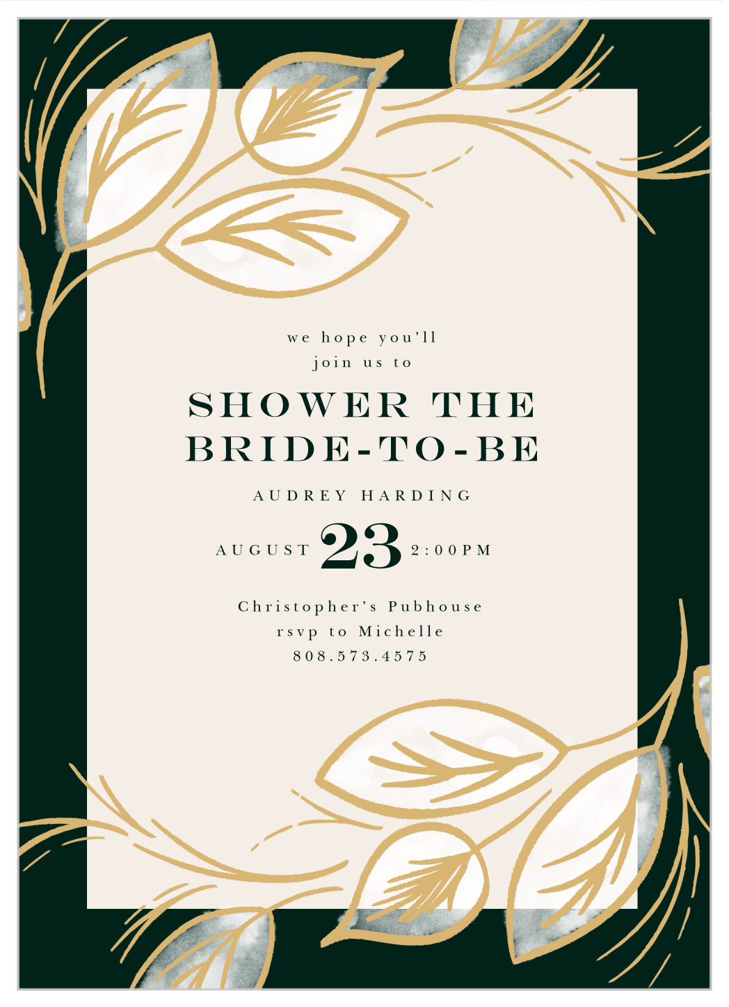 Border Swirls Bridal Shower Invitations