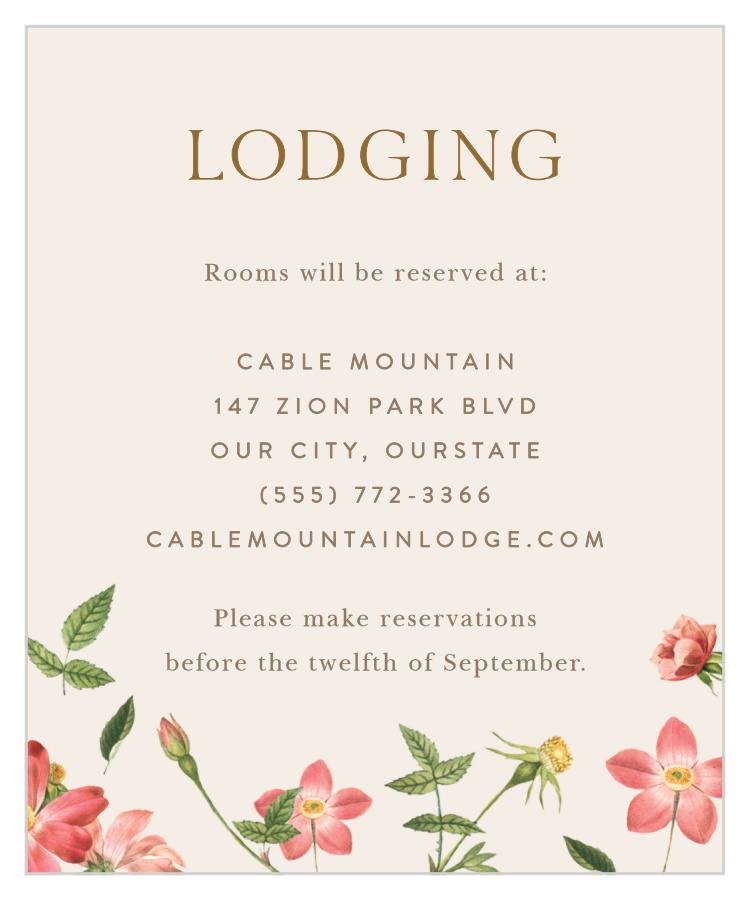 Foraged Florals Accommodation Cards