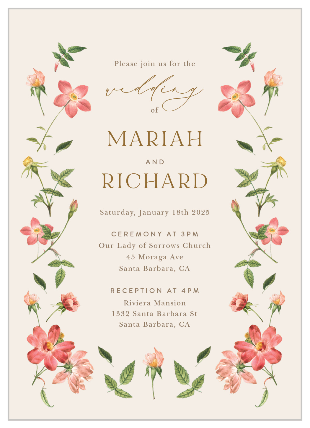 Foraged Florals Wedding Invitations