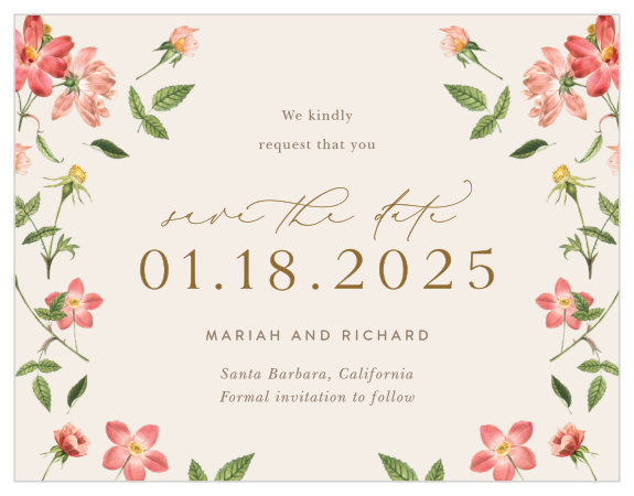 Our Foraged Florals Save the Date Cards let family and friends know of your upcoming wedding!