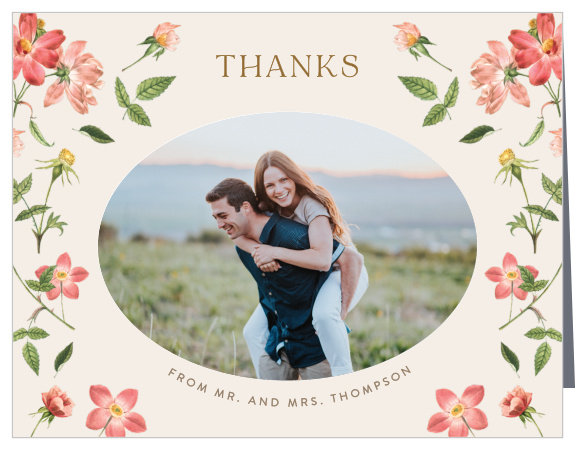 Let family and friends know how much you appreciated their support on your special day with our Foraged Florals Wedding Thank You Cards.