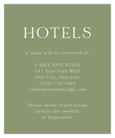 Let family and friends know where you have booked a block of rooms with our Spring Bouquet Accommodation Cards.